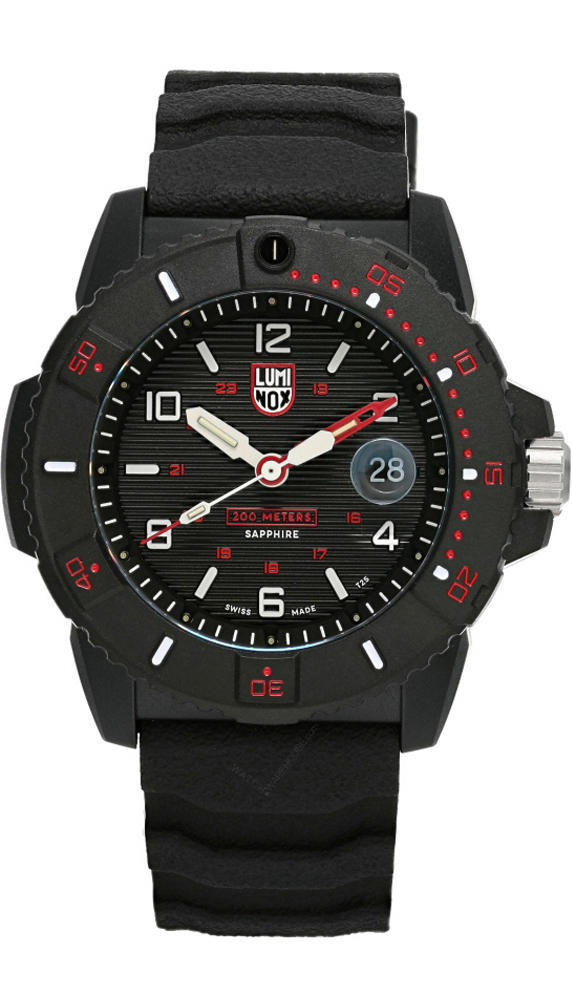 LUMINOX Navy Seal 45MM QTZ Black Dial Rubber Strap Men's Watch XS.3615