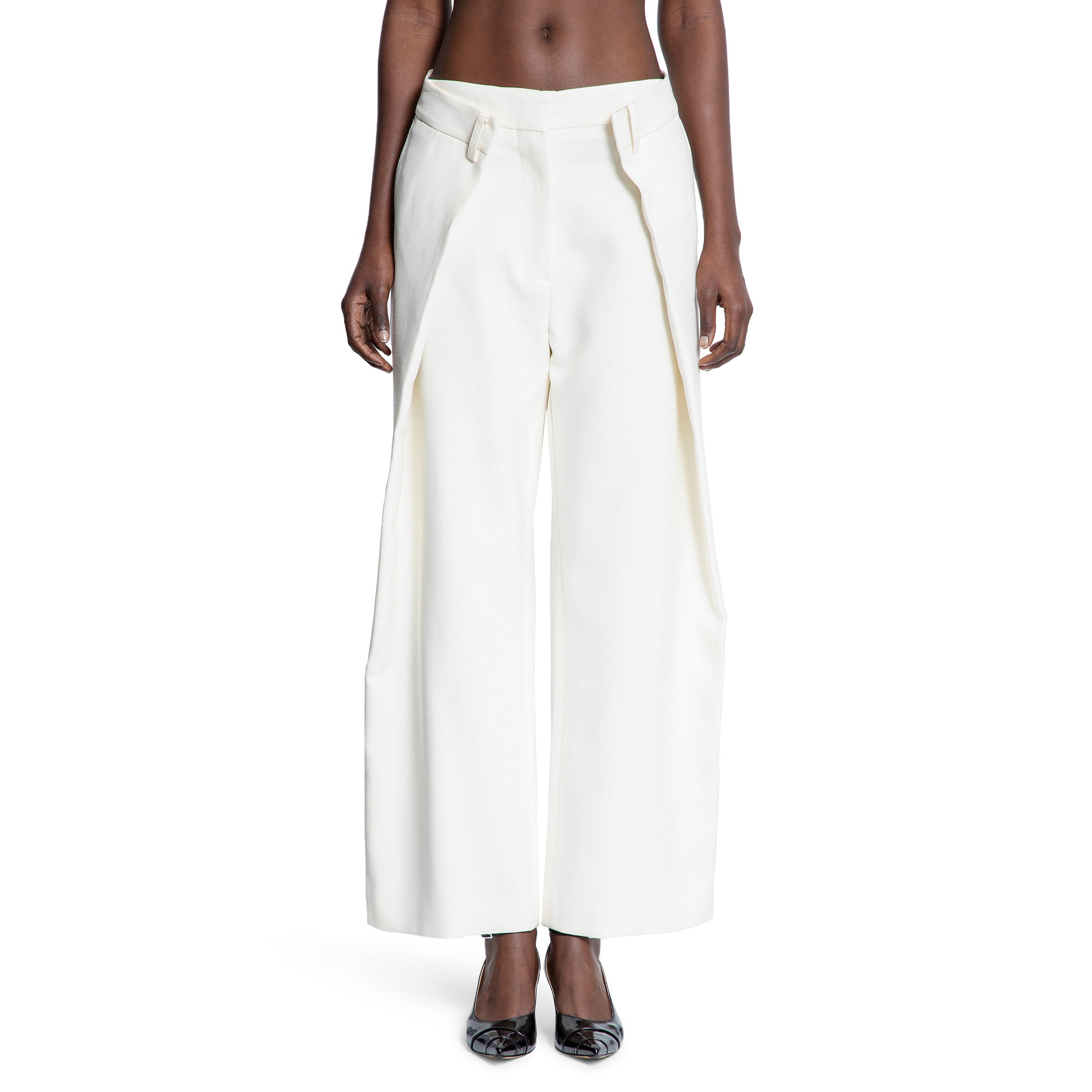 ROKH WOMAN OFF-WHITE TROUSERS
