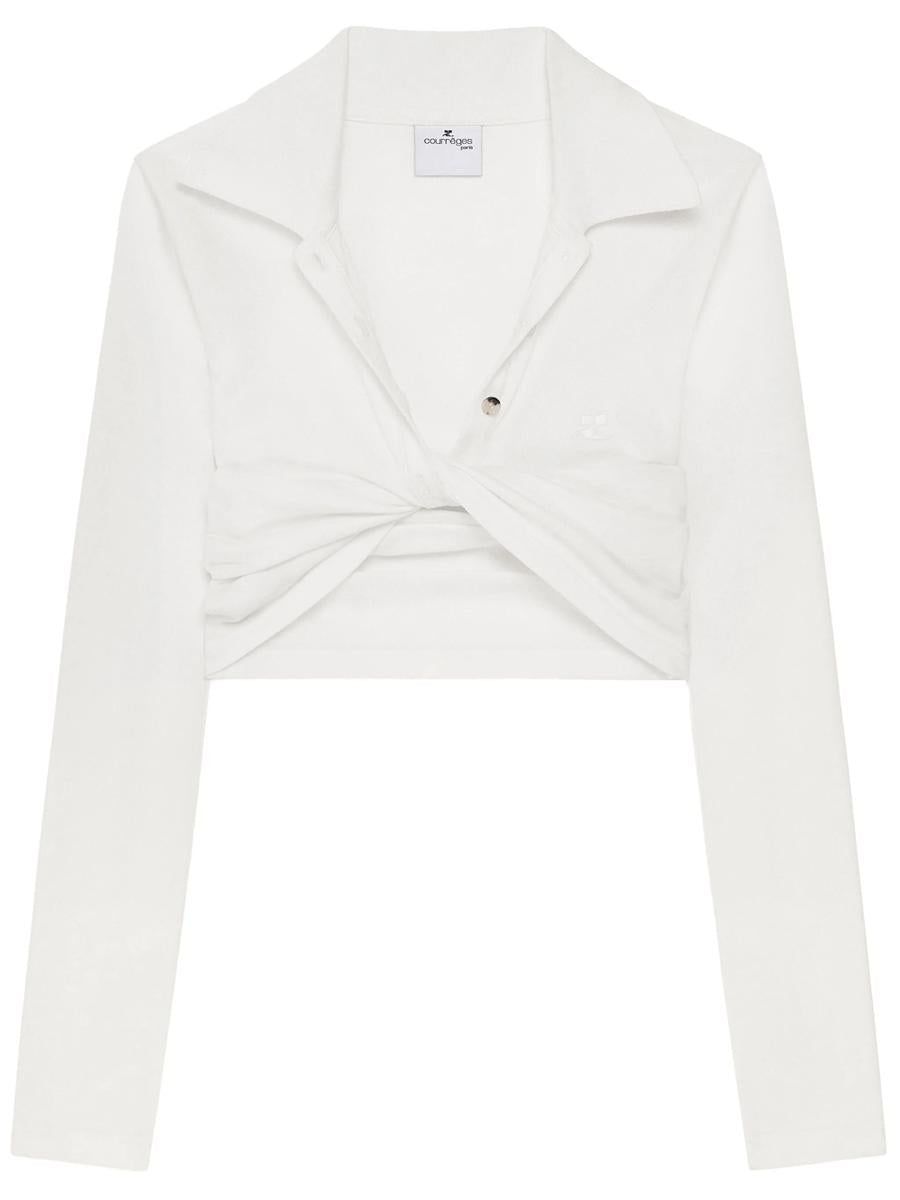 Courrèges Polo扭纹细节衬衫