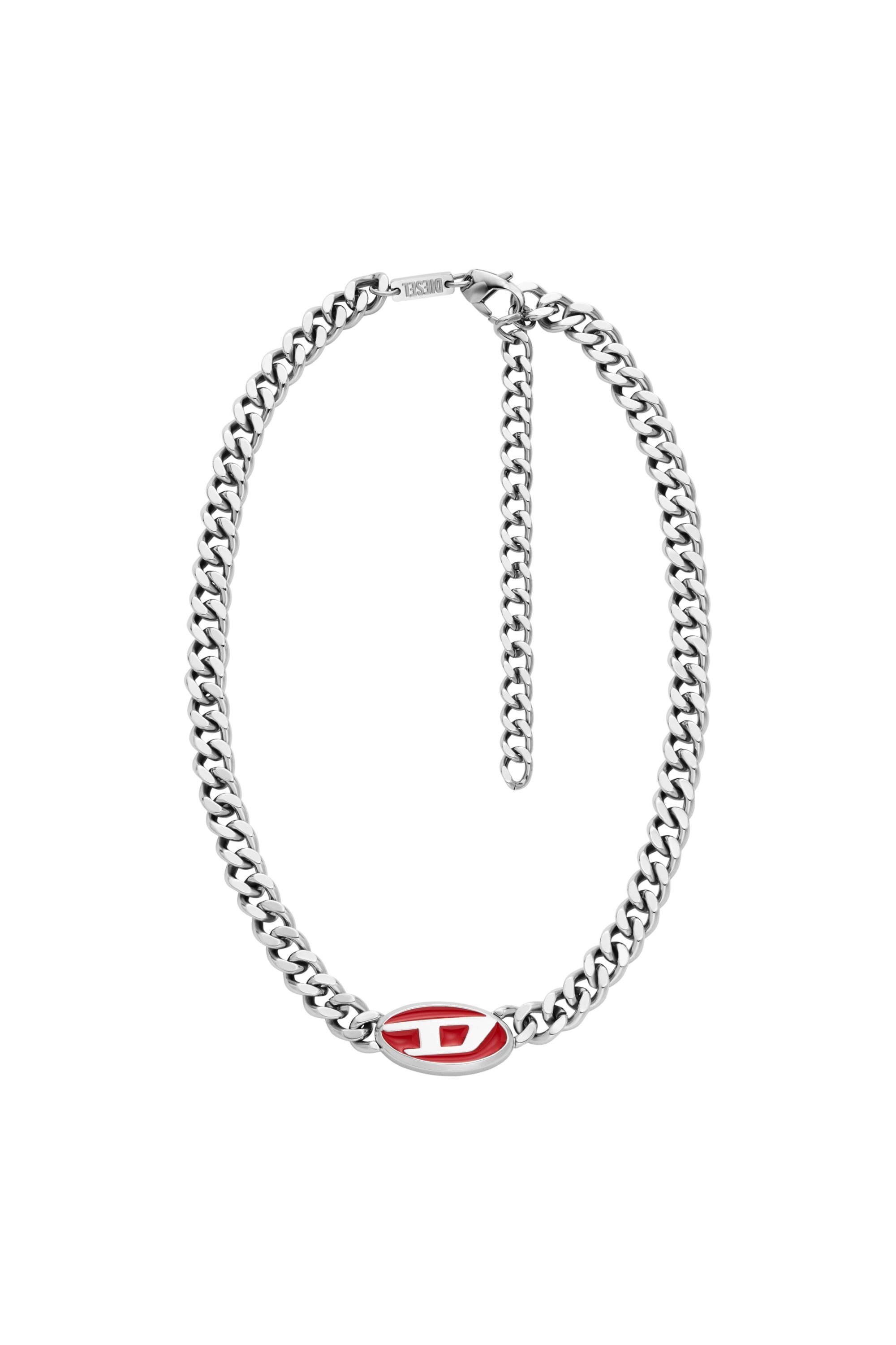 Diesel - Red enamel chain necklace - Necklaces - Unisex - Silver