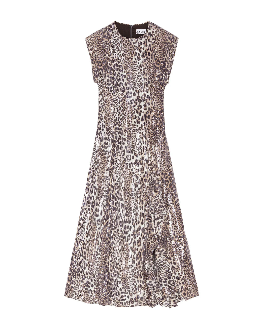 Leopard Stretch Sequins Long Dress