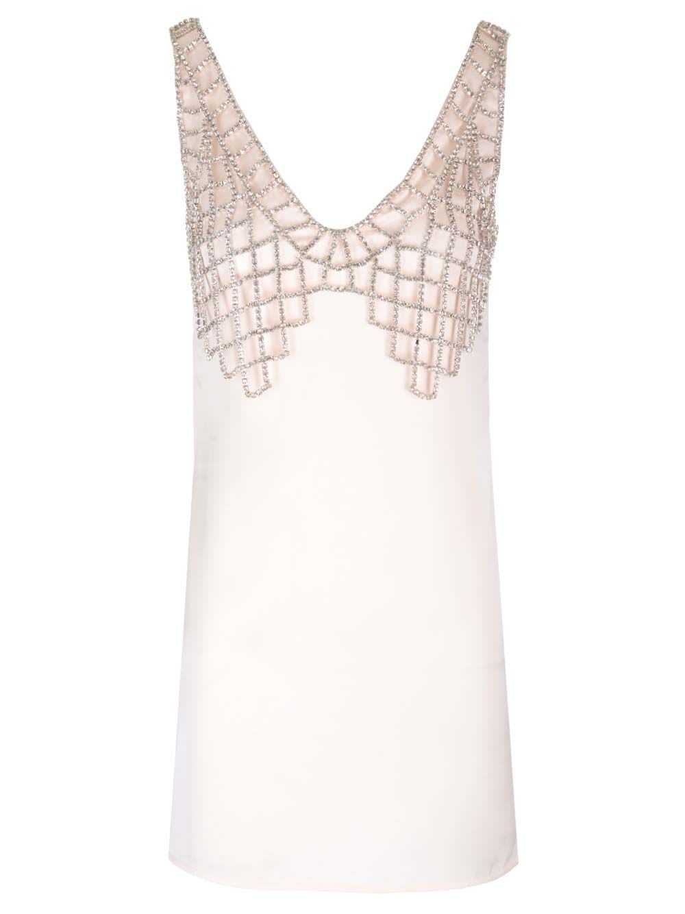 自画像短连衣裙与钻石Bralette