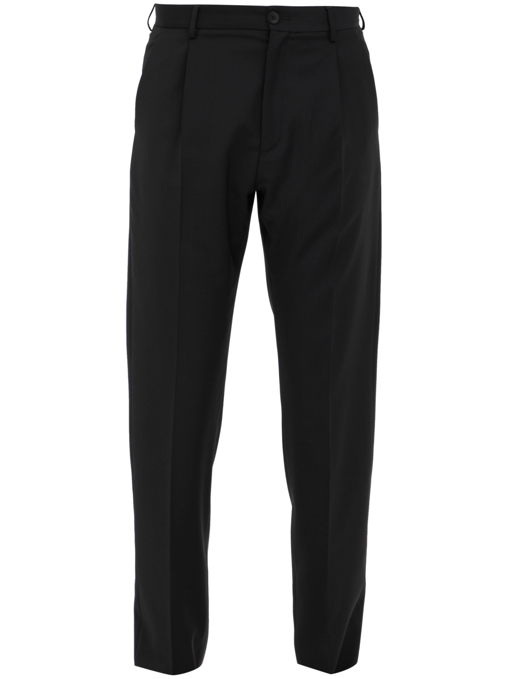Black wool trousers