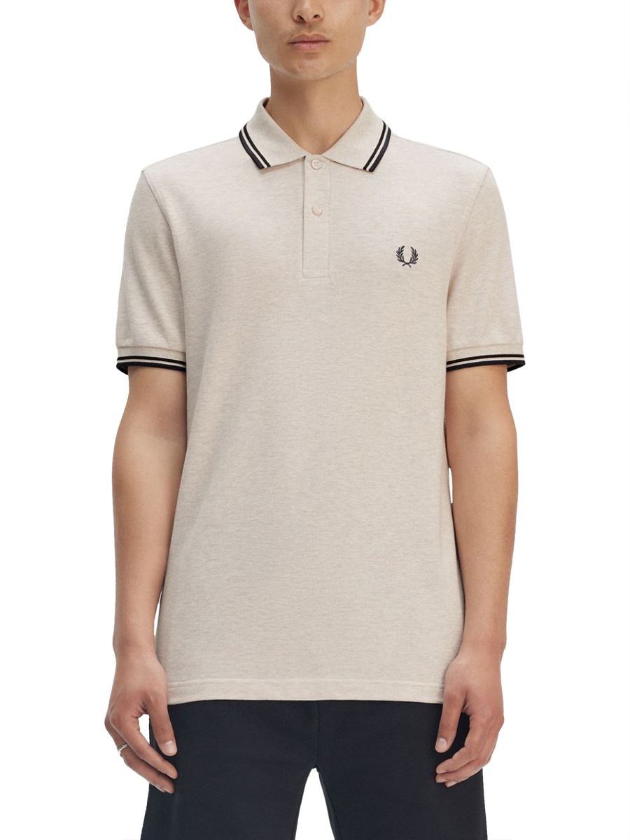 Fred Perry Cotton Pique Polo Shirt With Double Stripe