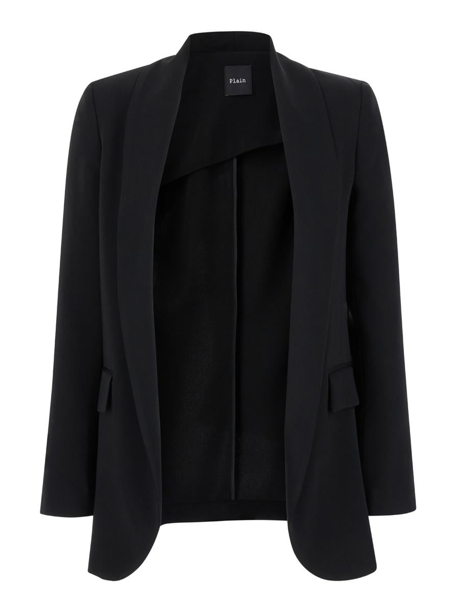 Black Open Jacket In Technical Fabric Woman