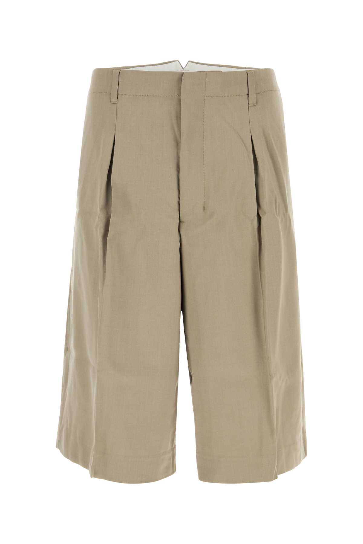 Ami Alexandre Mattiussi Cappuccino Viscose Blend Bermuda Shorts