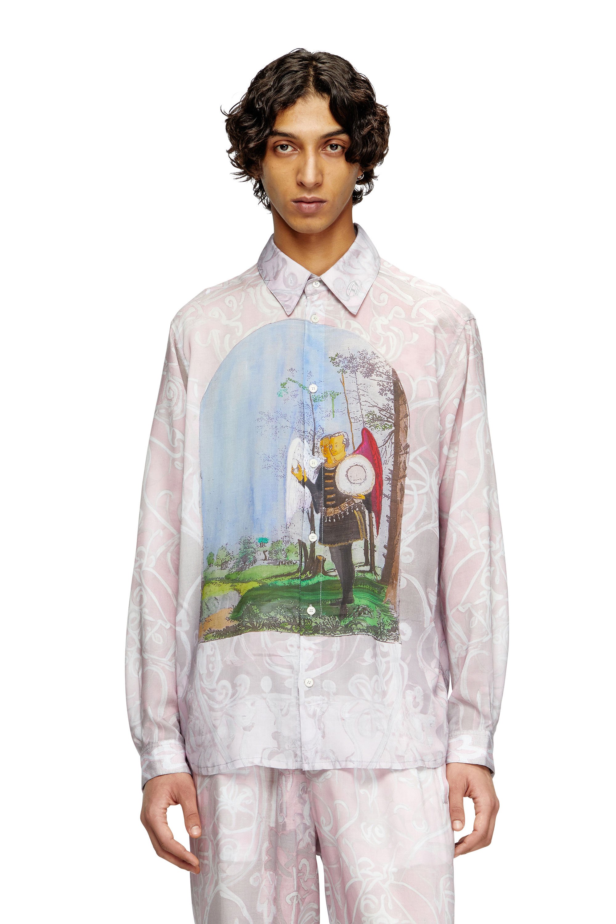 Diesel - Shirt with medieval print - Shirts - Unisex - Pink