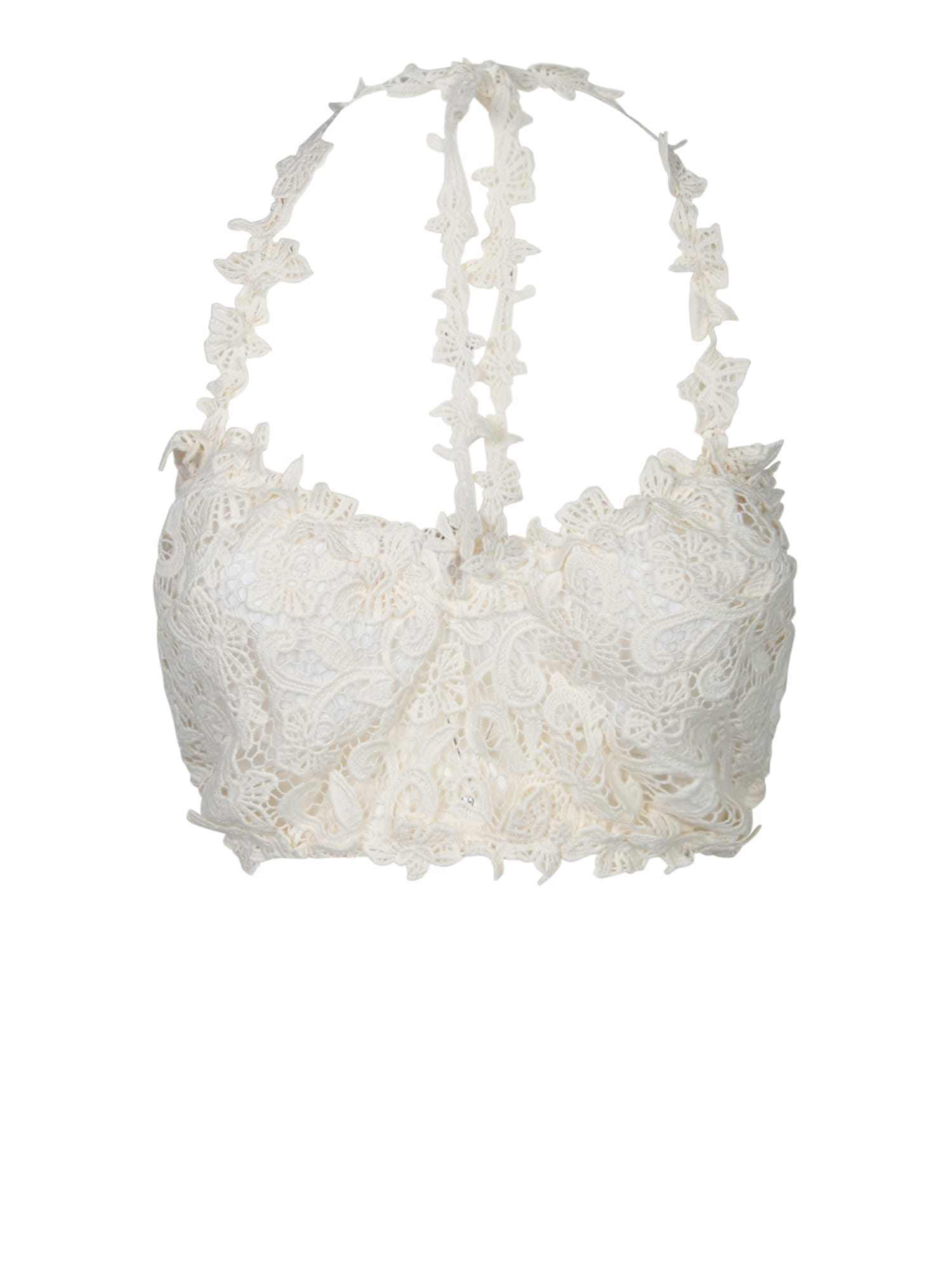 Ermanno Scervino 白色绳结编织抹胸式上衣