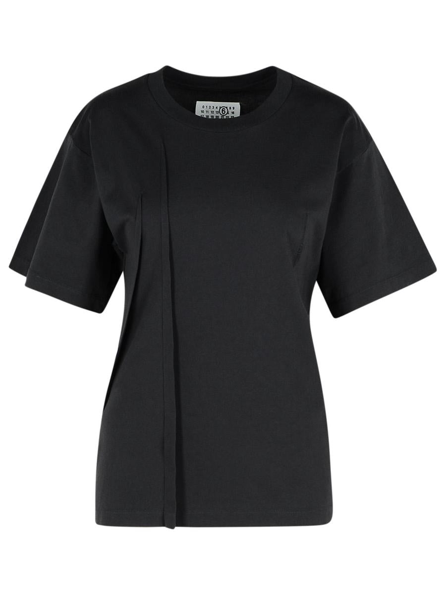 Mm6 Maison Margiela Black Cotton T-Shirt