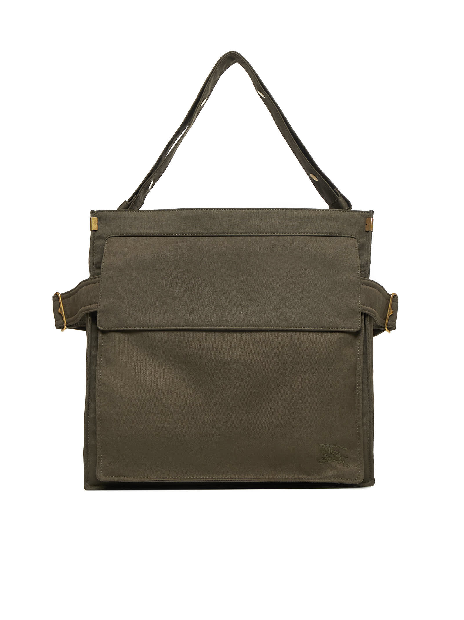Burberry Military Green Canvas Medium Tote Trench Shopping Bag