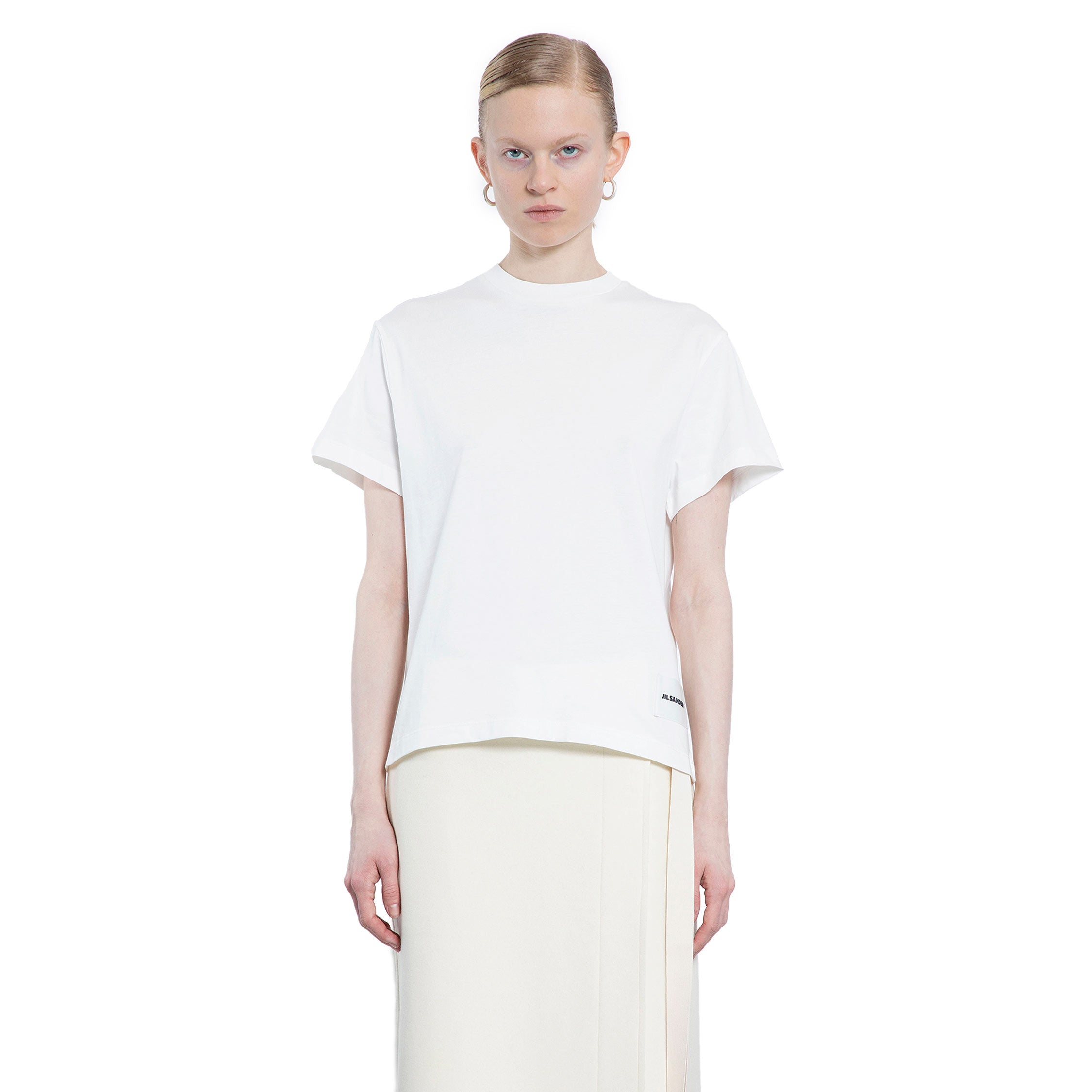 JIL SANDER WOMAN WHITE T-SHIRTS & TANK TOPS