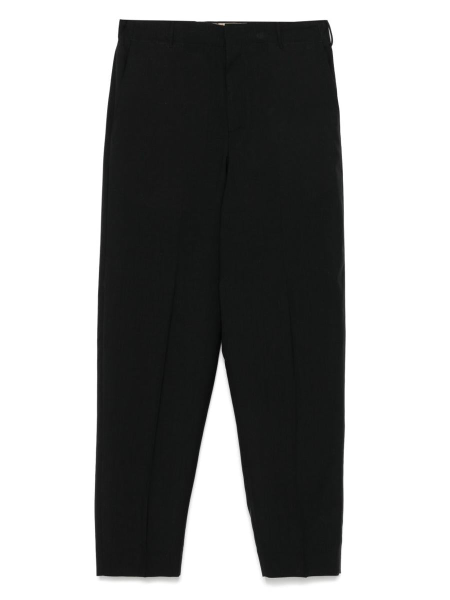 Pt Torino Black Wool Trousers With Pockets