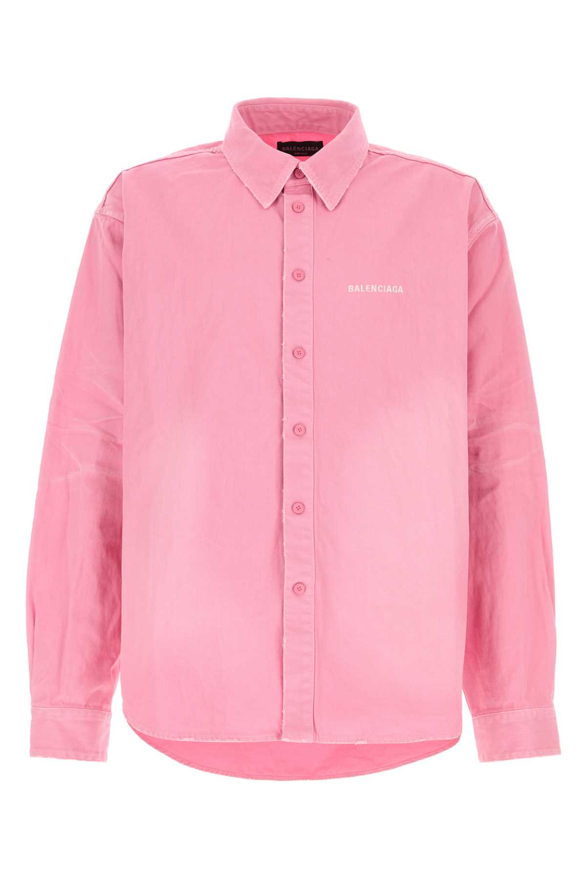 Balenciaga Pink Denim Oversize Shirt