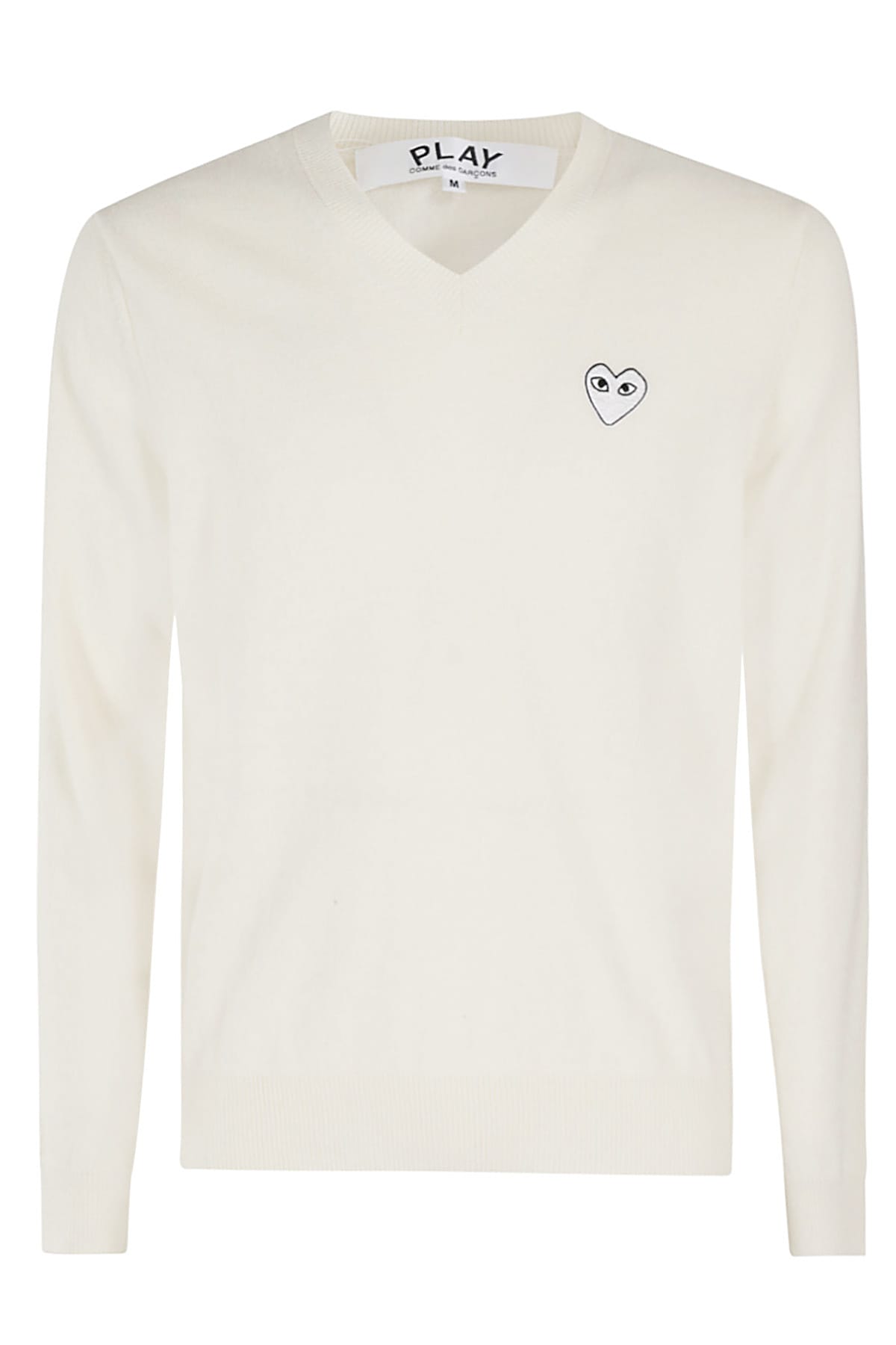 Comme des Garçons Play 白色徽章毛衣