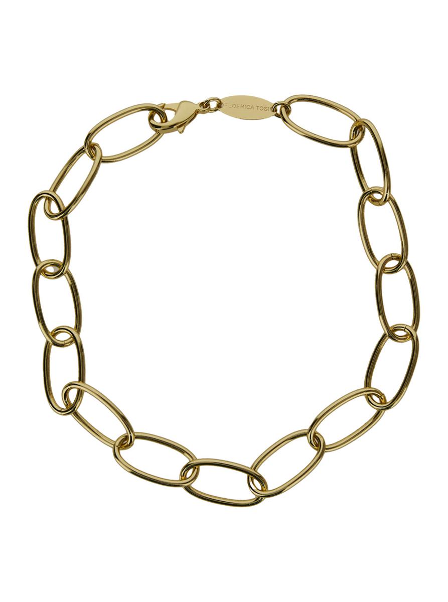 Chain Necklace In Golden Brass Woman