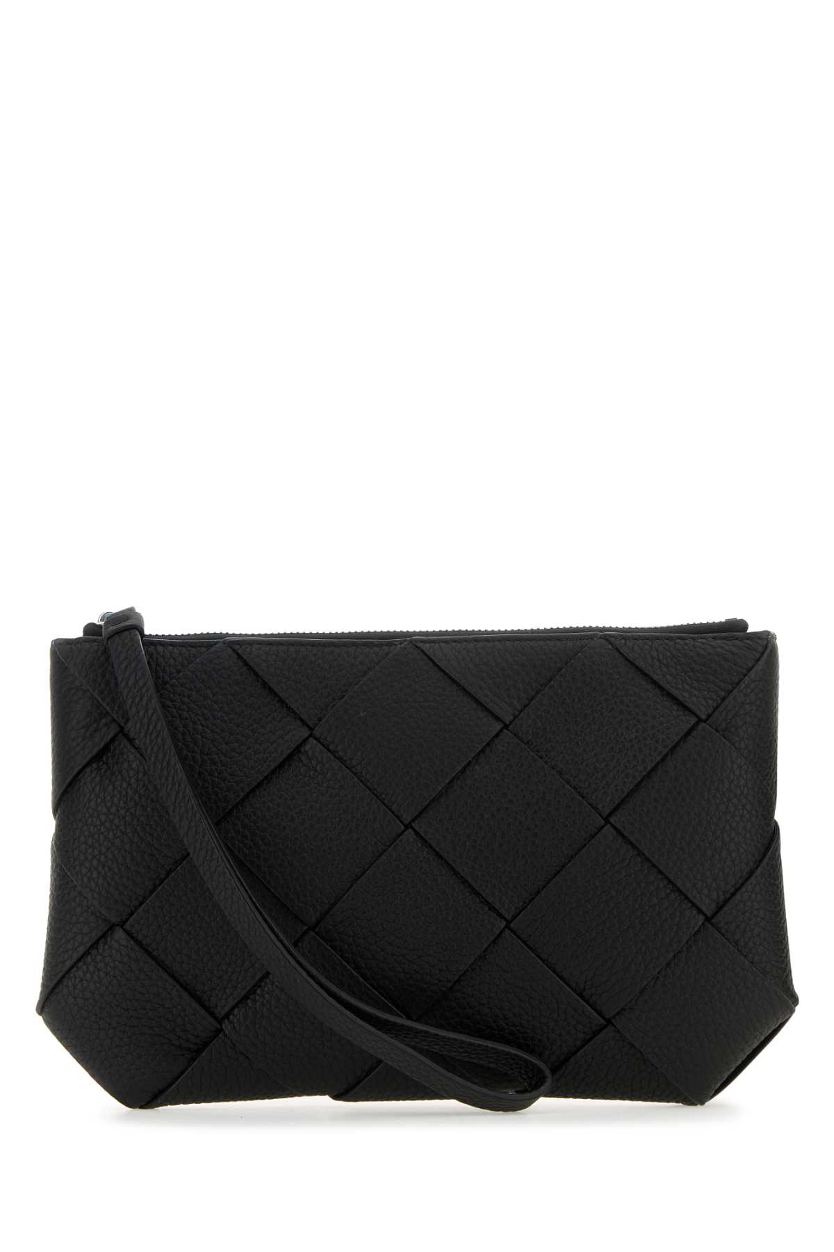 Bottega Veneta 黑色皮革中号Diago手拿包