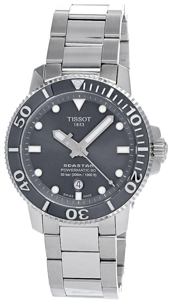 TISSOT Seastar 1000 Powermatic 80 43MM Gray Dial Men's Watch T120.407.11.081.01 / T1204071108101