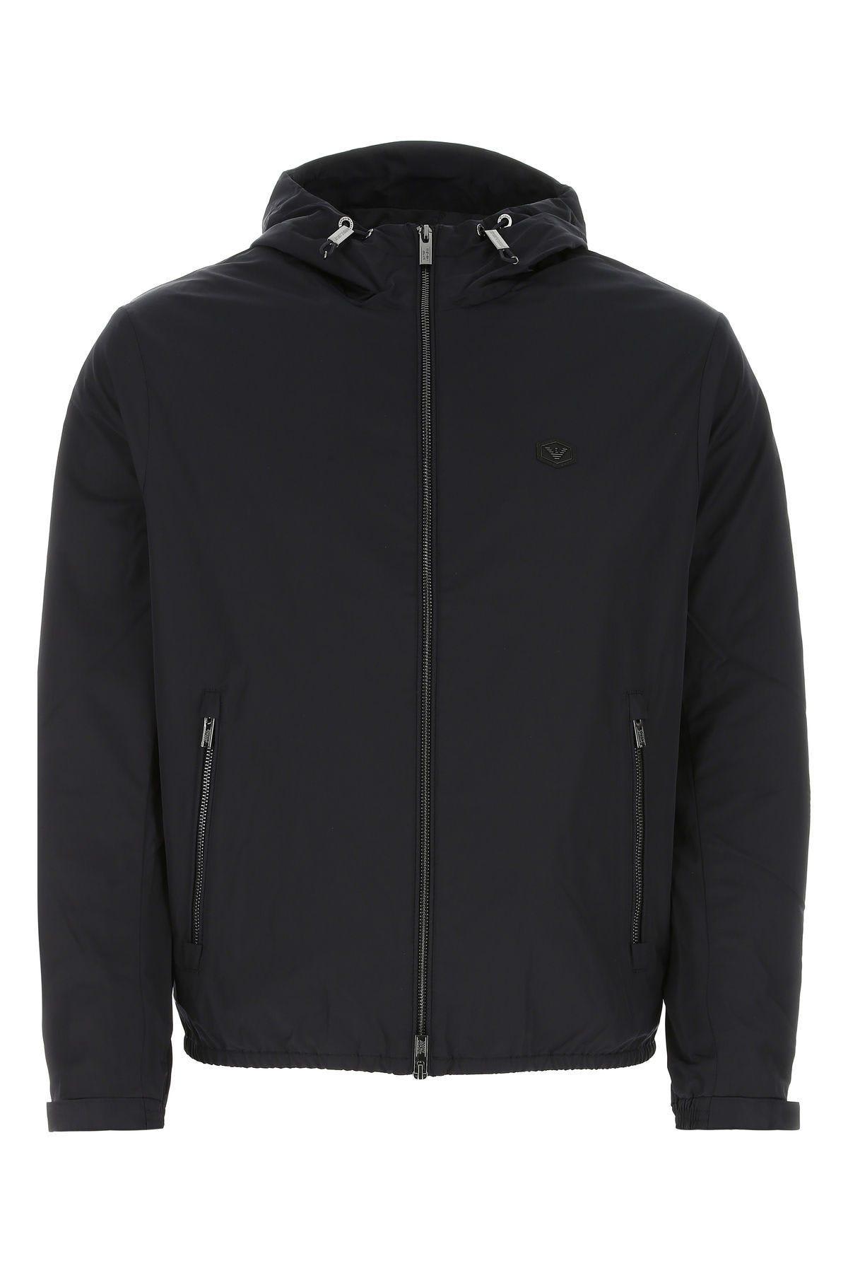 Emporio Armani 海军蓝聚酯纤维夹克
