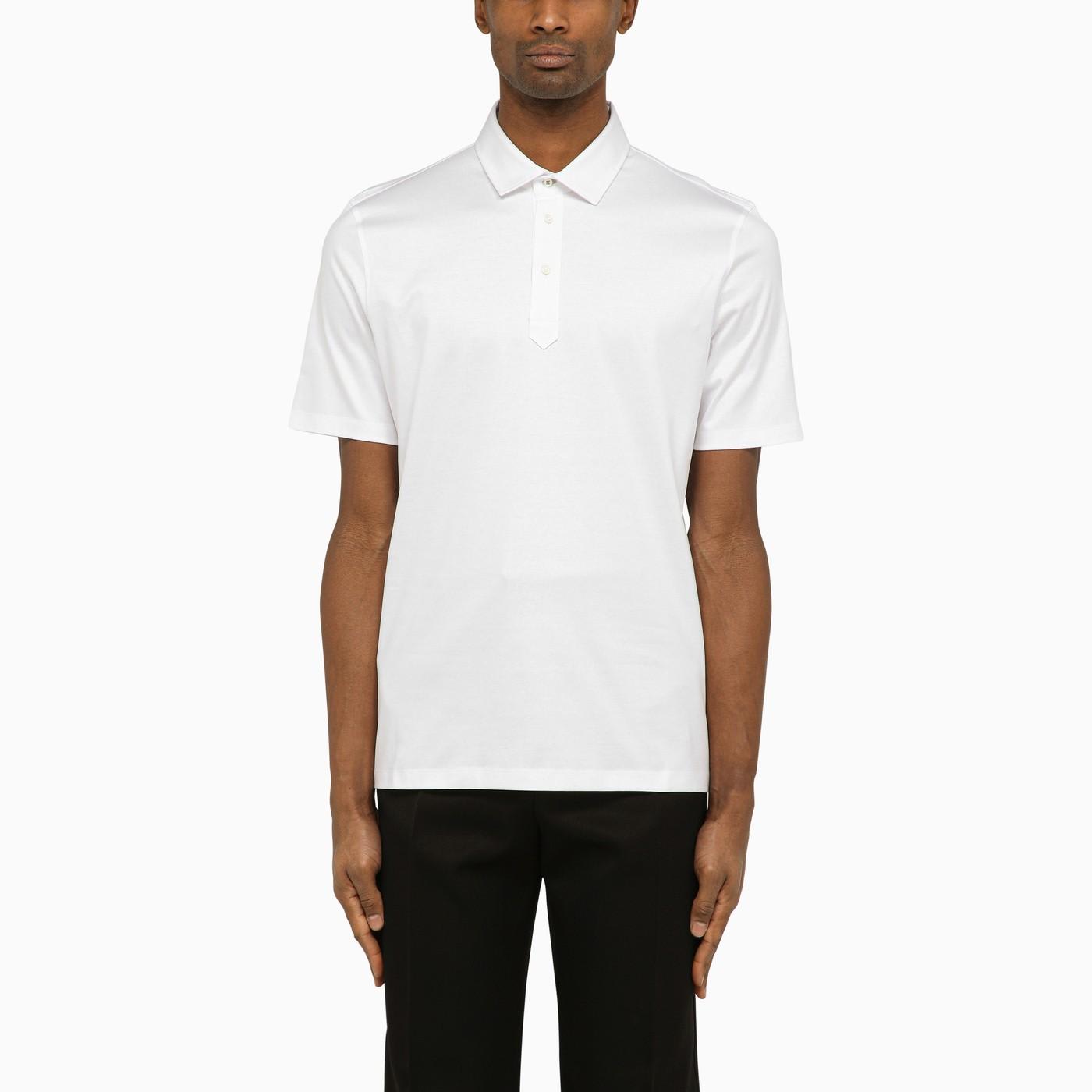 Brunello Cucinelli White Short-sleeved Polo Shirt