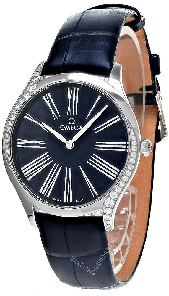 OMEGA De Ville Tresor 36MM Blue Dial Leather Women's Watch 428.18.36.60.03.001 / 42818366003001