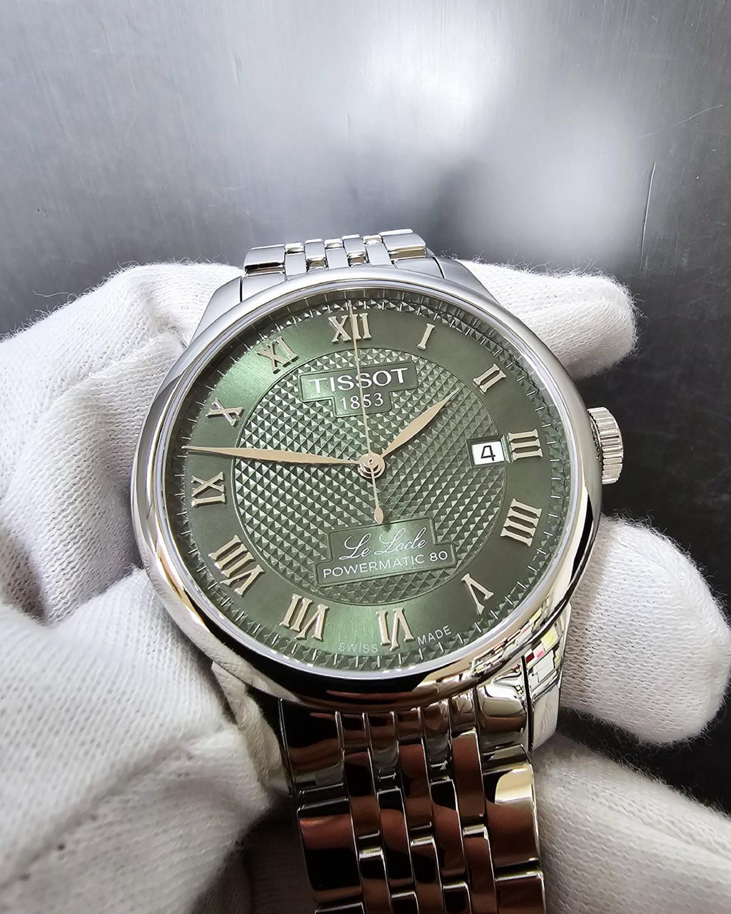 TISSOT Le Locle Powermatic 80 39.3MM Green Dial Men's Watch T0064071109300 / T006.407.11.093.00