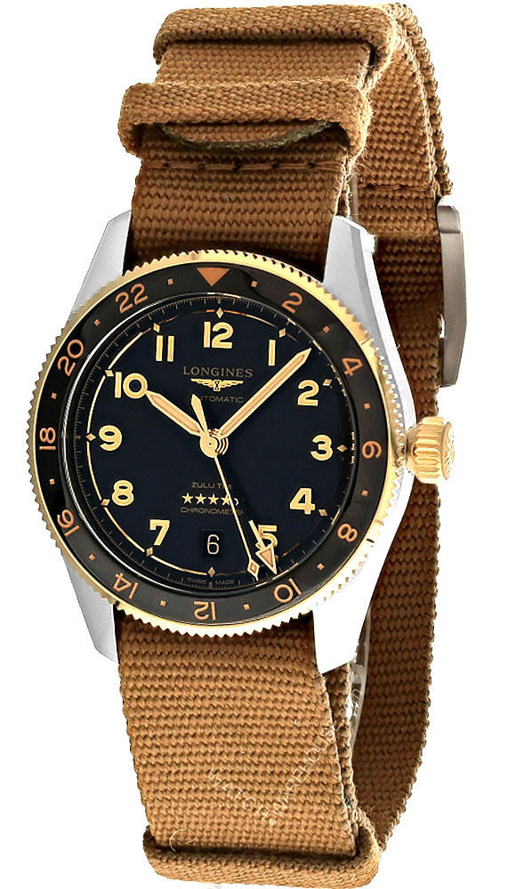 LONGINES Spirit Zulu Time 39MM AUTO Anthracite Dial Men's Watch L3.802.5.53.9 / L38025539