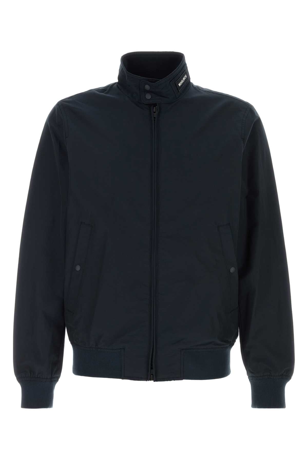 Woolrich Navy Blue Cotton Blend Cruiser Bomber Jacket