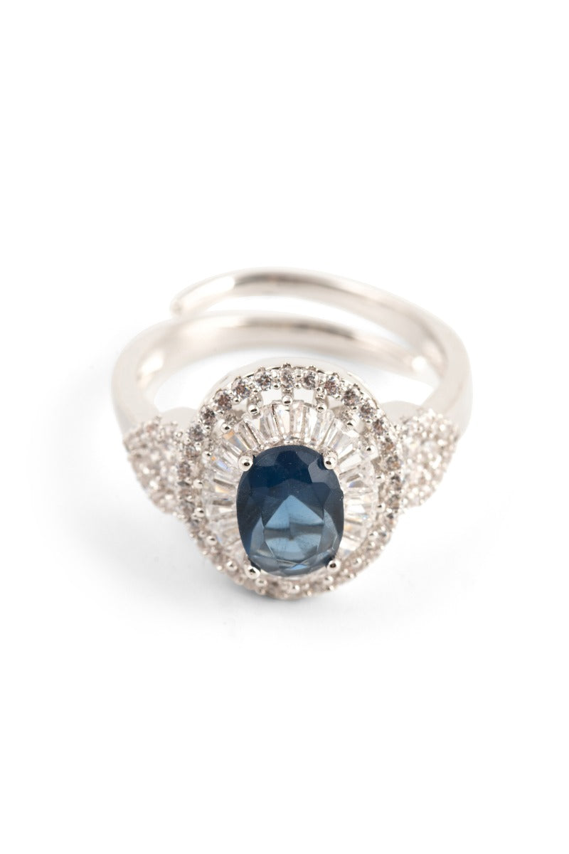 MELUSina BIJOUX Anello Brillanti con Pietra Blu
