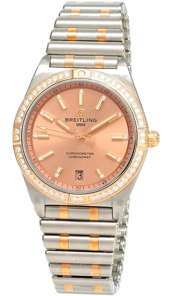 BREITLING Chronomat Automatic 36MM Copper Dial Diamond Bezel Unisex Watch U10380591K1U1