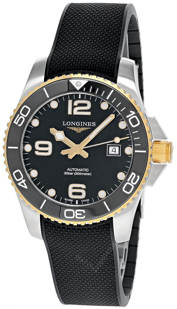 LONGINES Hydro Conquest AUTO 43MM Black Rubber Men's Watch L3.782.3.56.9 / L37823569