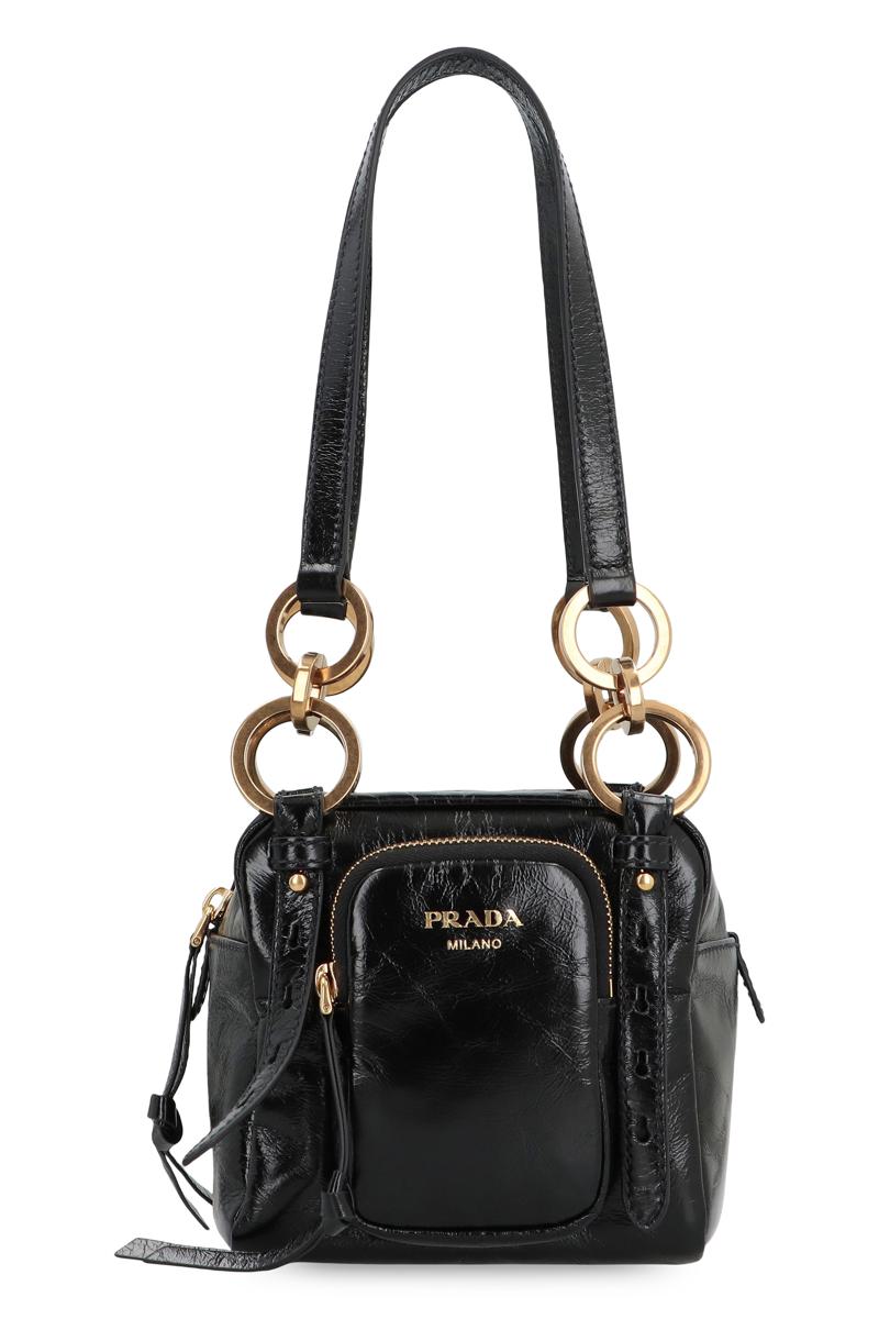 Prada 吊饰皮革波士顿包