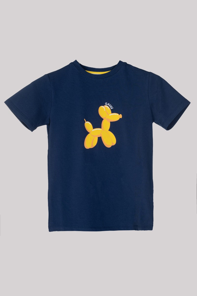 高迪KIDS T恤Stampa Cagnolino Blu