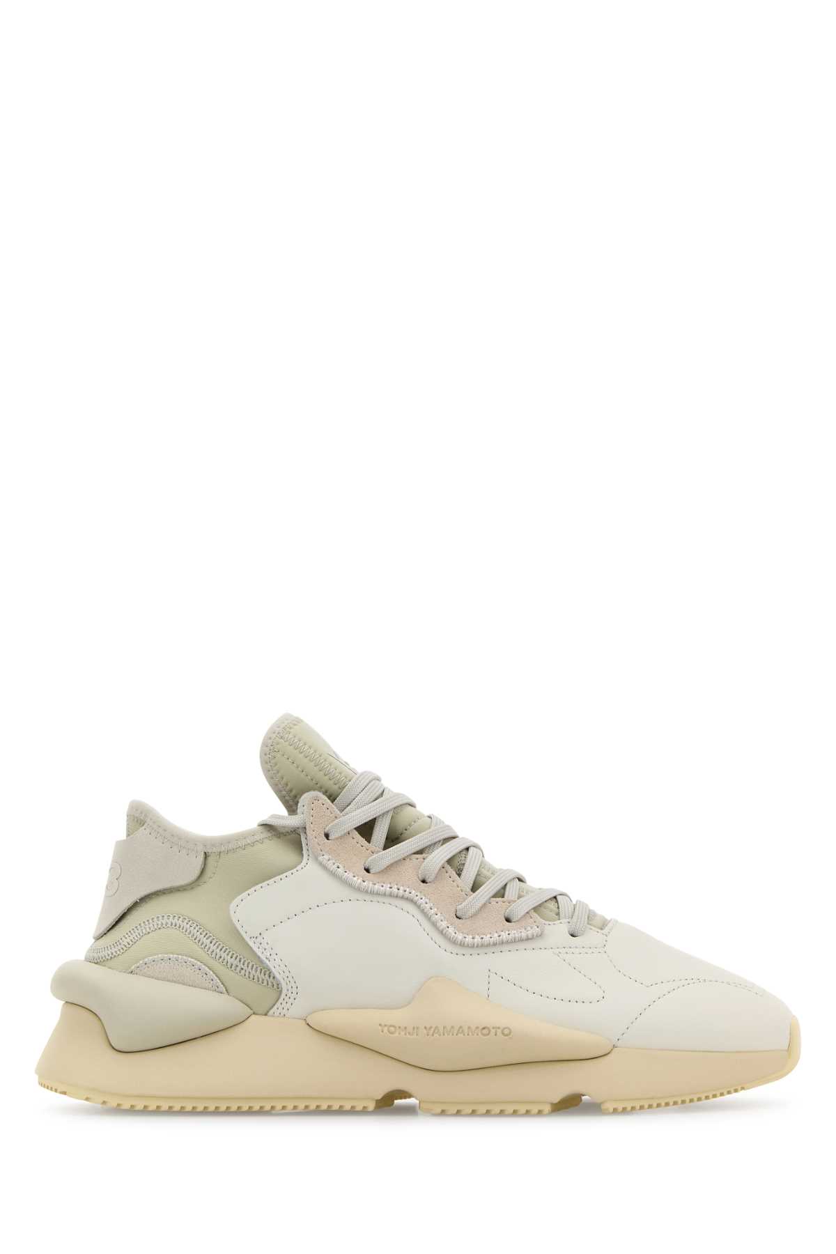 Two-tone Fabric And Leather Y-3 Kaiwa Sneakers