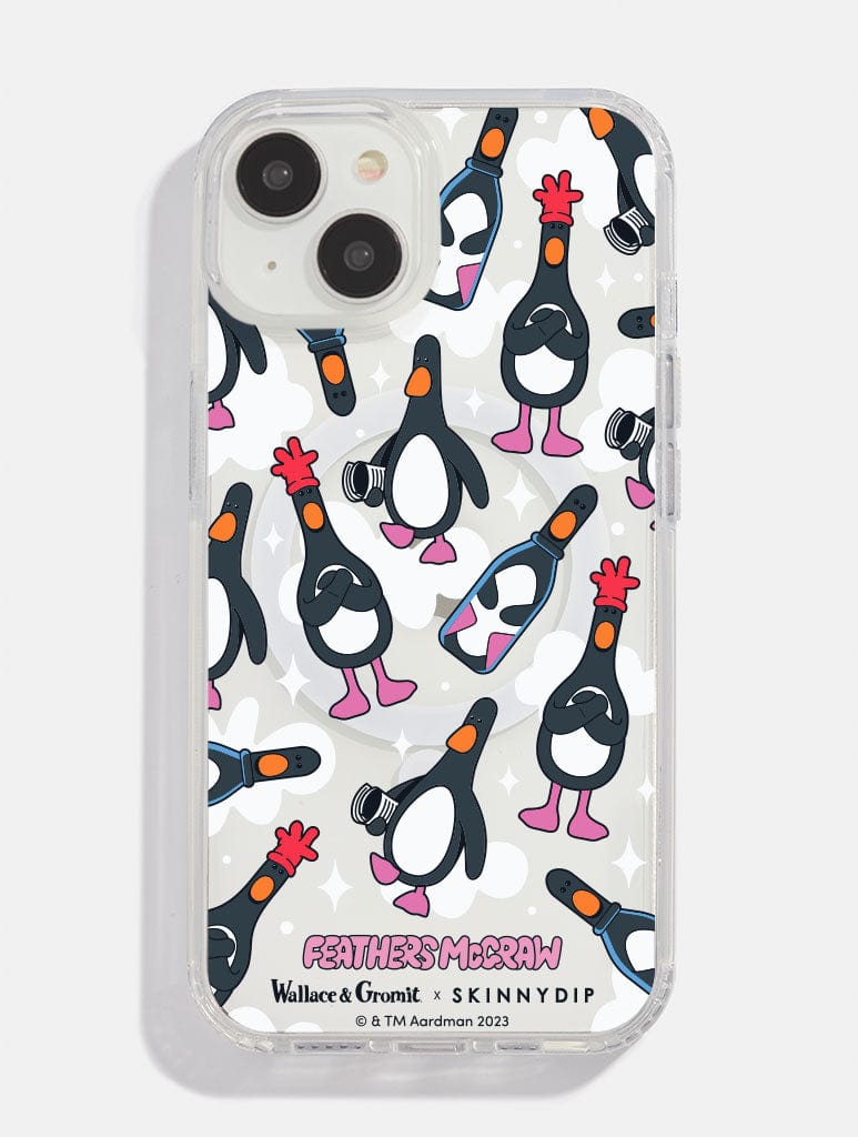 Wallace & Gromit x Skinnydip Feathers Repeat Mag Safe i Phone Case, i Phone 15 Plus Case