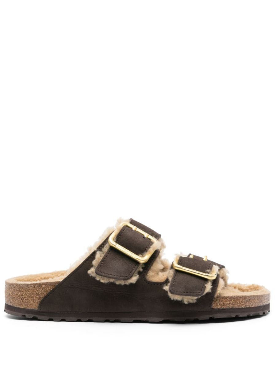 Birkenstock Arizona Bold Shearling Espresso, Natural Leather Shoes