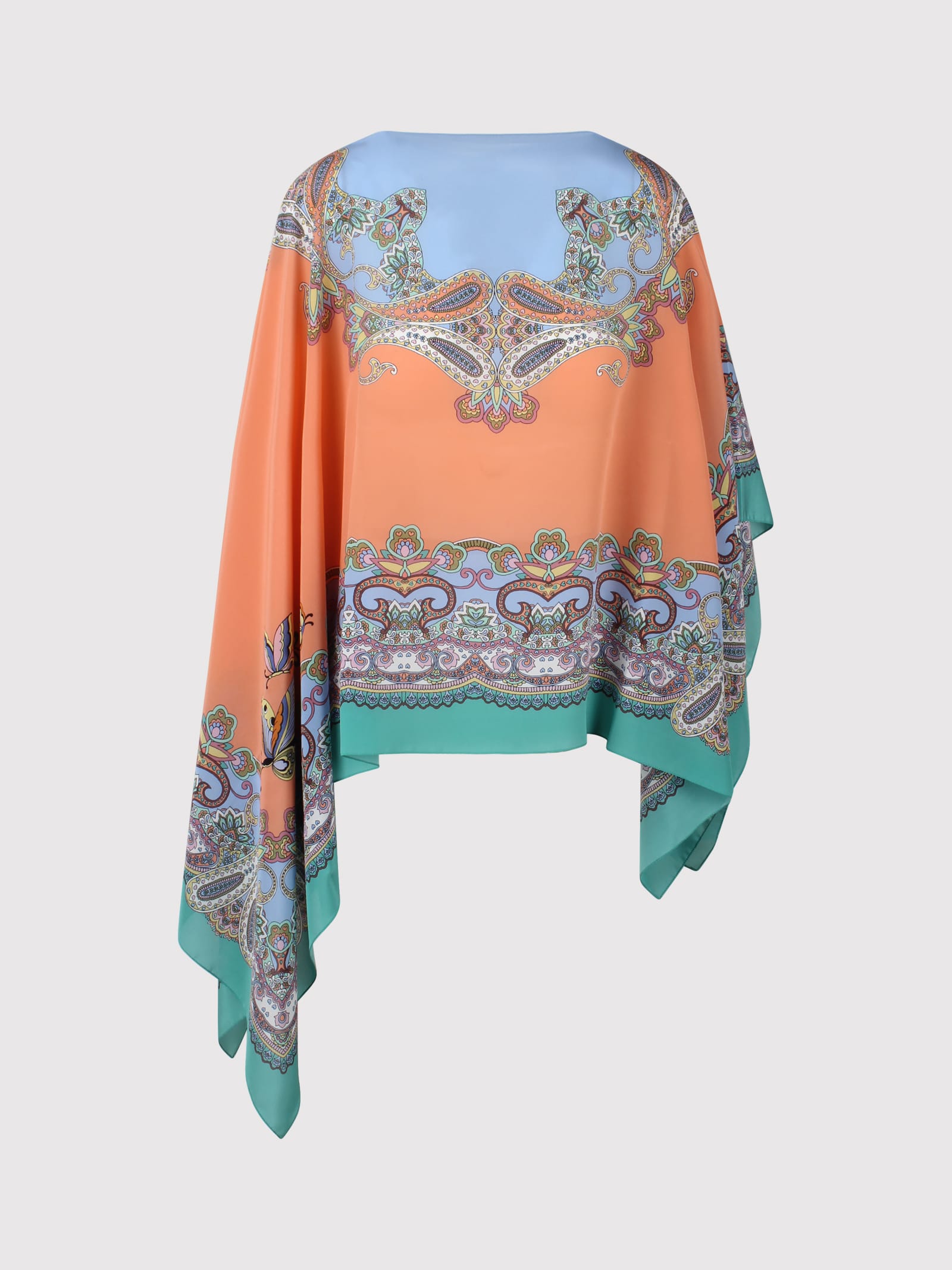 Etro 花卉印花斗篷