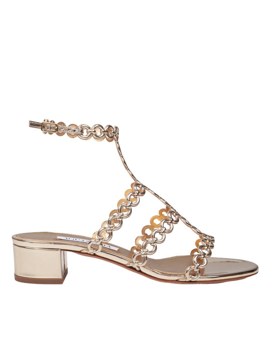 Aquazzura 皮革镜面效果凉鞋