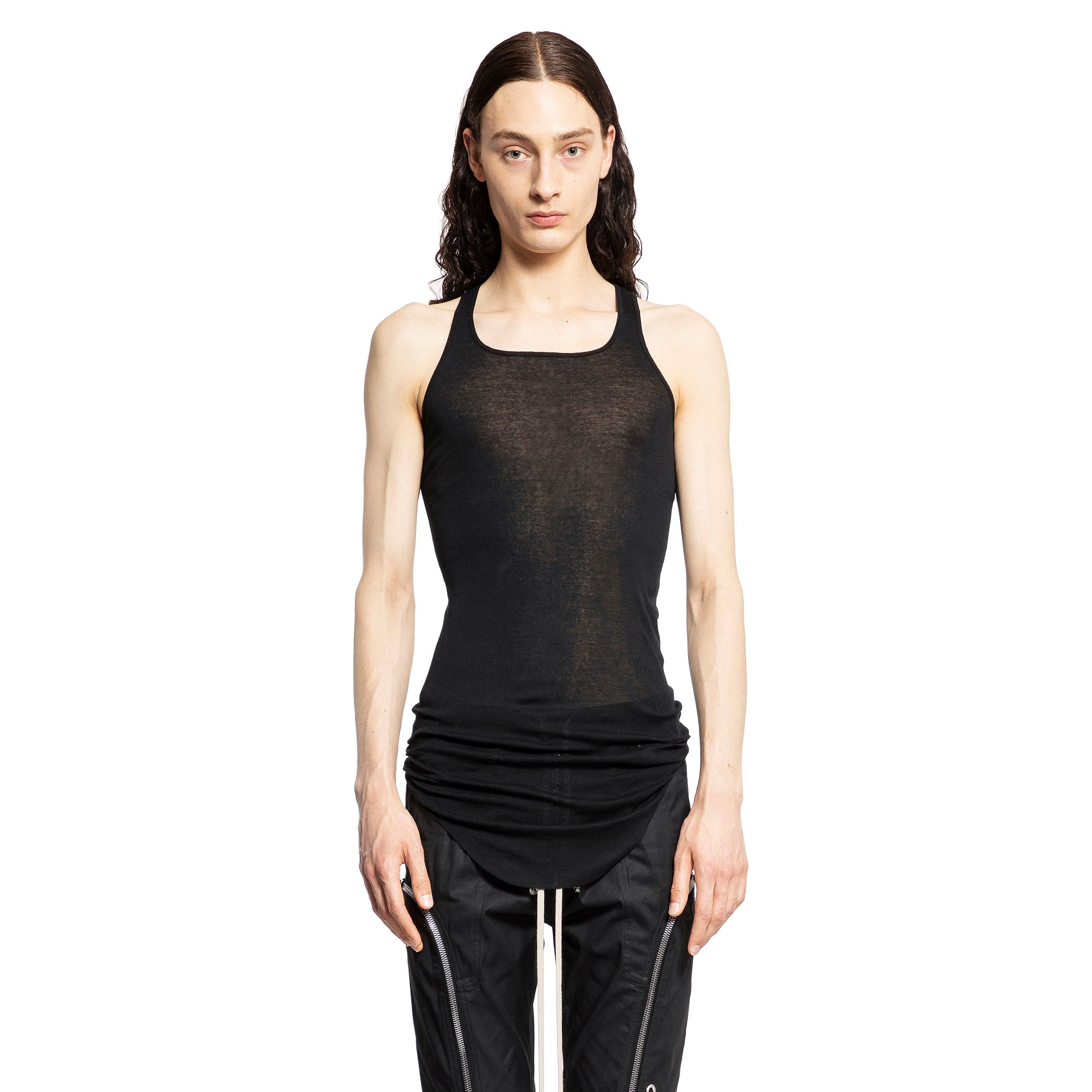 RICK OWENS MAN BLACK T-SHIRTS & TANK TOPS