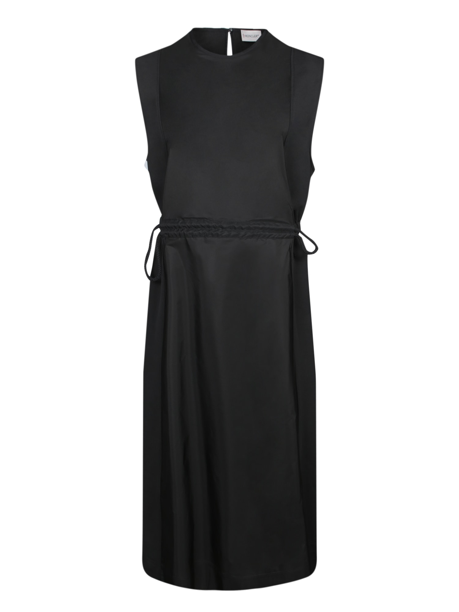Moncler Black Nylon Jersey Midi Dress
