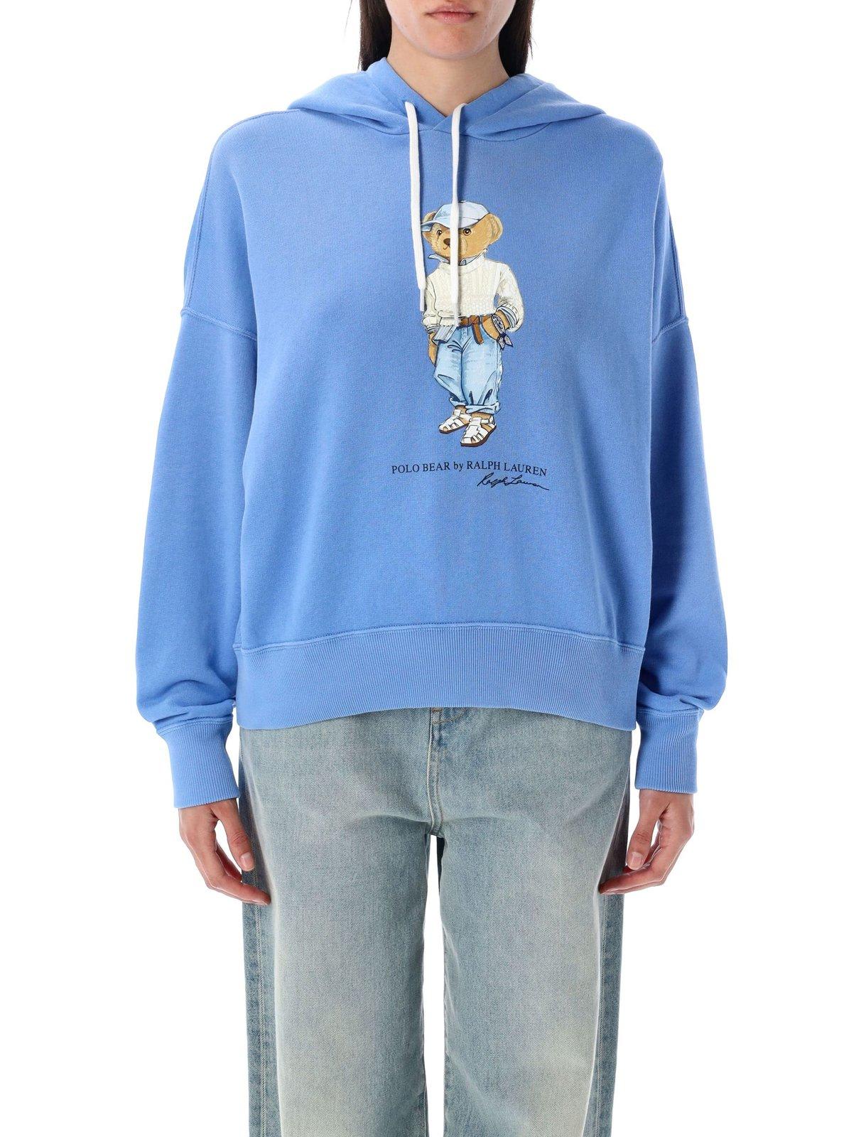 Polo Ralph Lauren 熊印花抽绳连帽卫衣