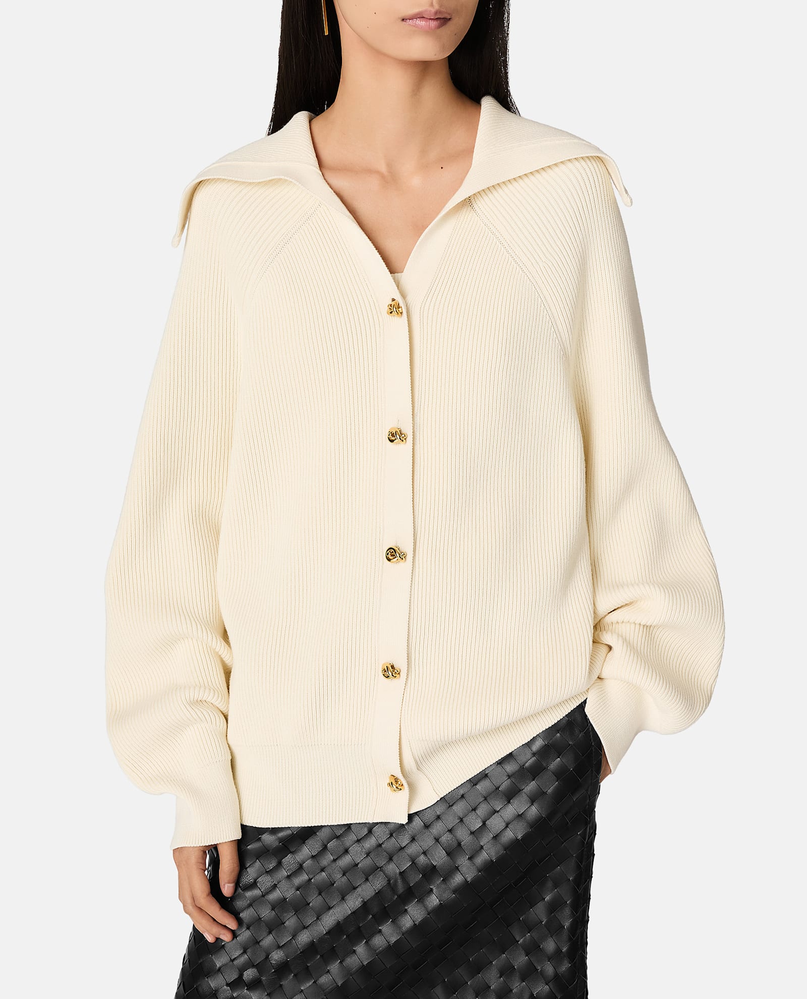 Bottega Veneta 打结纽扣开襟羊毛衫