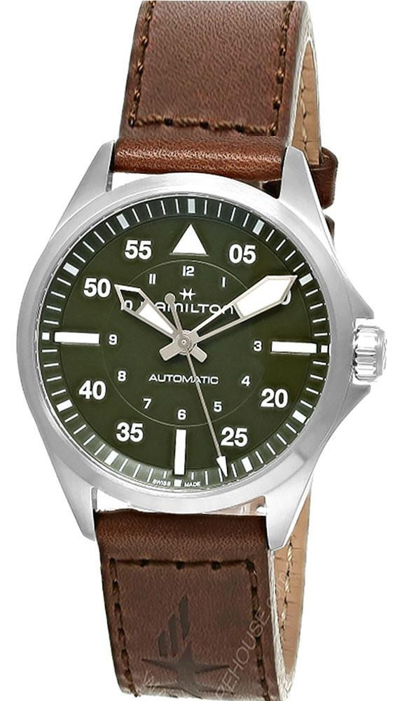 HAMILTON Khaki Aviation Pilot Automatic 39MM Brown Leather Men's Watch H76305560