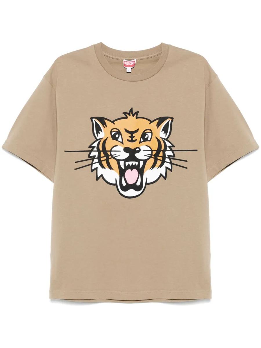 Kenzo Happy Tiger Printed T-Shirt Clothing