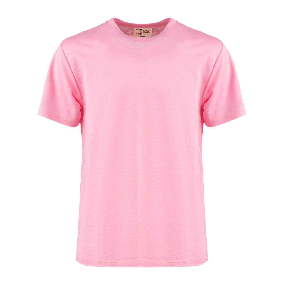 MC2 Saint Barth Pink Linen Jersey T-Shirt