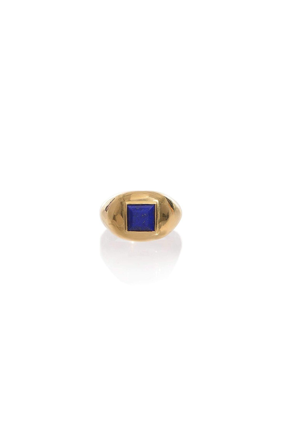 中号戒指18 K黄金和青宝石