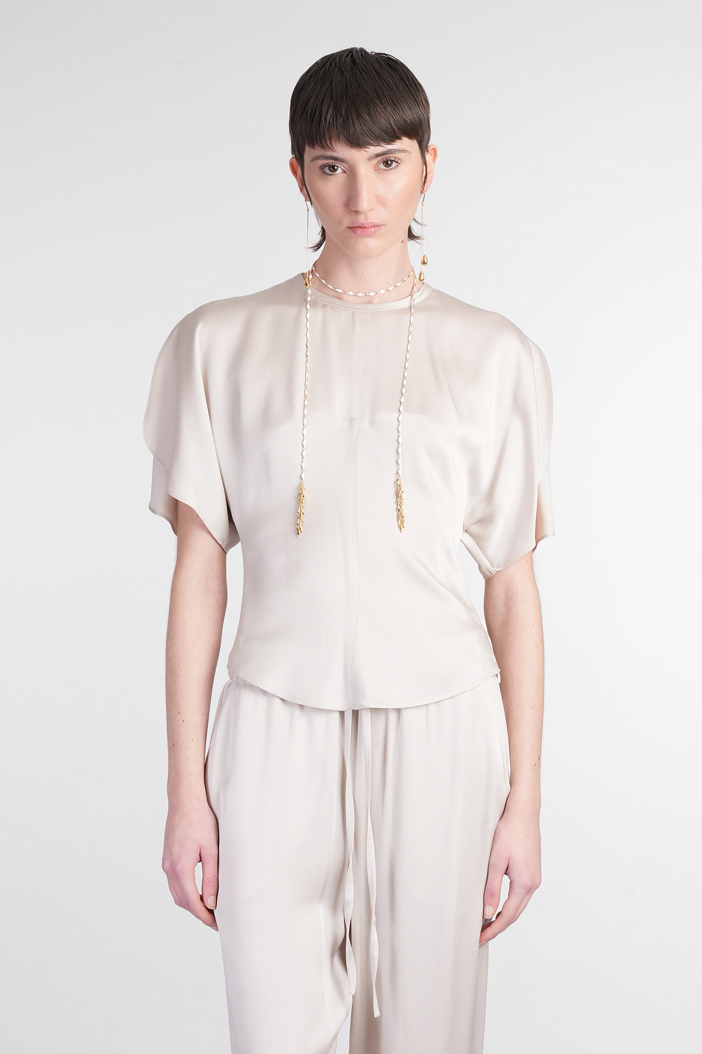 Isabel Marant Karlita 上衣 米色粘胶纤维