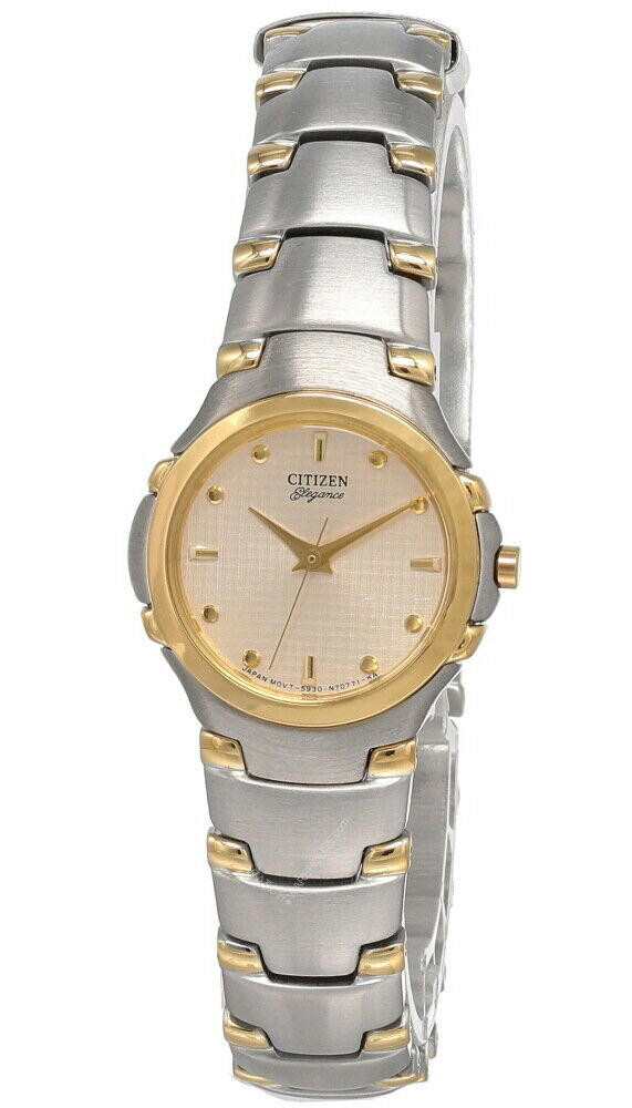 Citizen Elegance Gold Dial Stainless Steel Women's Watch EK6764-55PZ