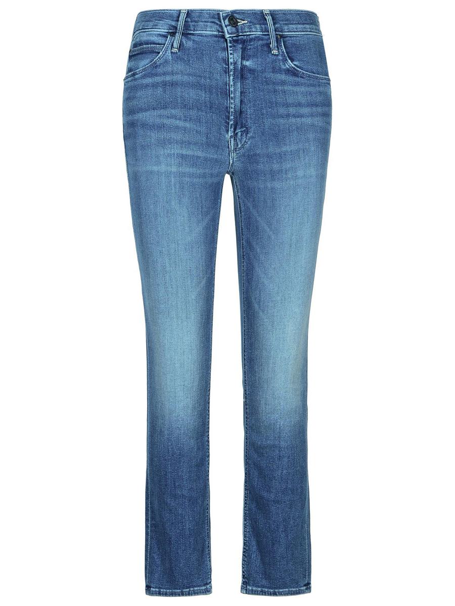Mother 'Mid Rise' Blue Cotton Blend Jeans