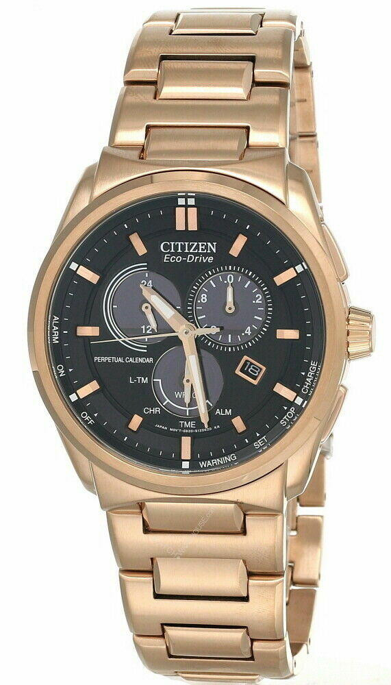 CITIZEN Perpetual Calendar Black Dial Gold-Tone Bracelet Men's Watch BL5483-55E