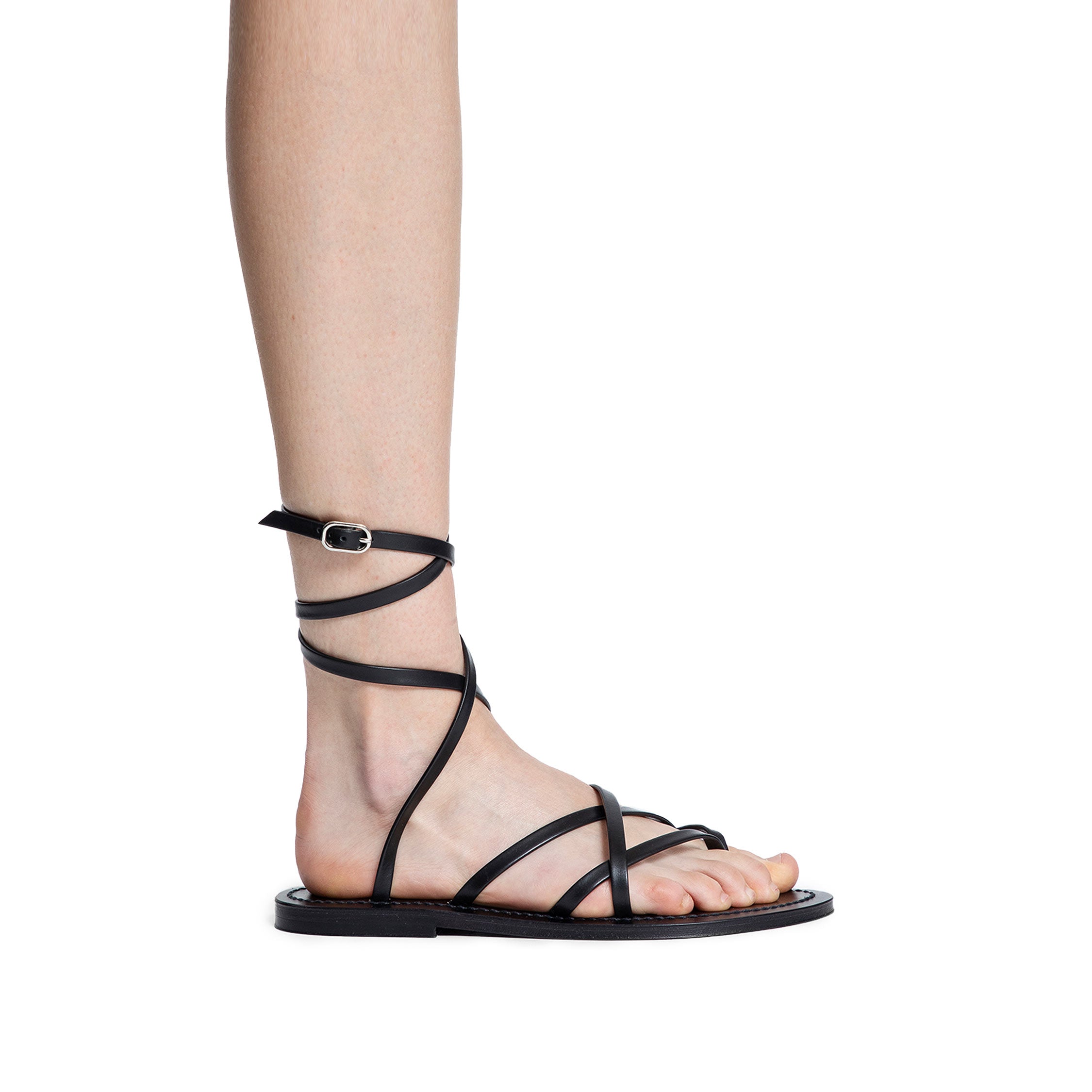 K. JACQUES WOMAN BLACK SANDALS & SLIDES